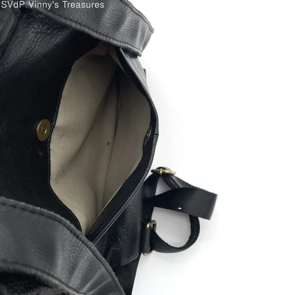 VTG American Leather Co. Black Leather Y2K Minimalist Capsule Unisex Backpack